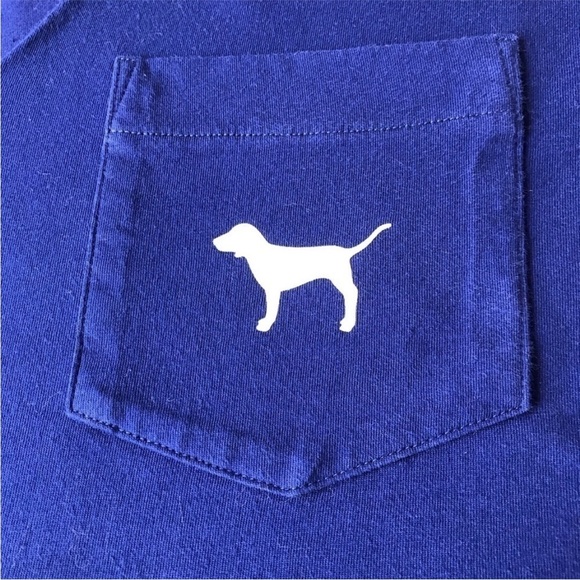 Pink by Victoria's Secret Cut Out V Neckline Cropped Long Sleeve Graphic Tee - Picture 4 of 7